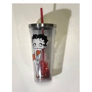 Betty Boop Glitter Cup with Straw